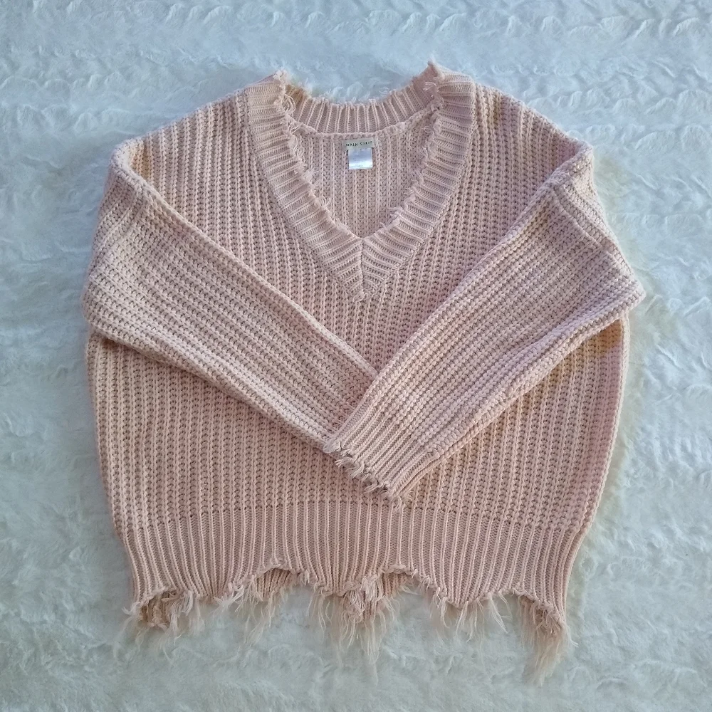Main Strip Distressed Sweater